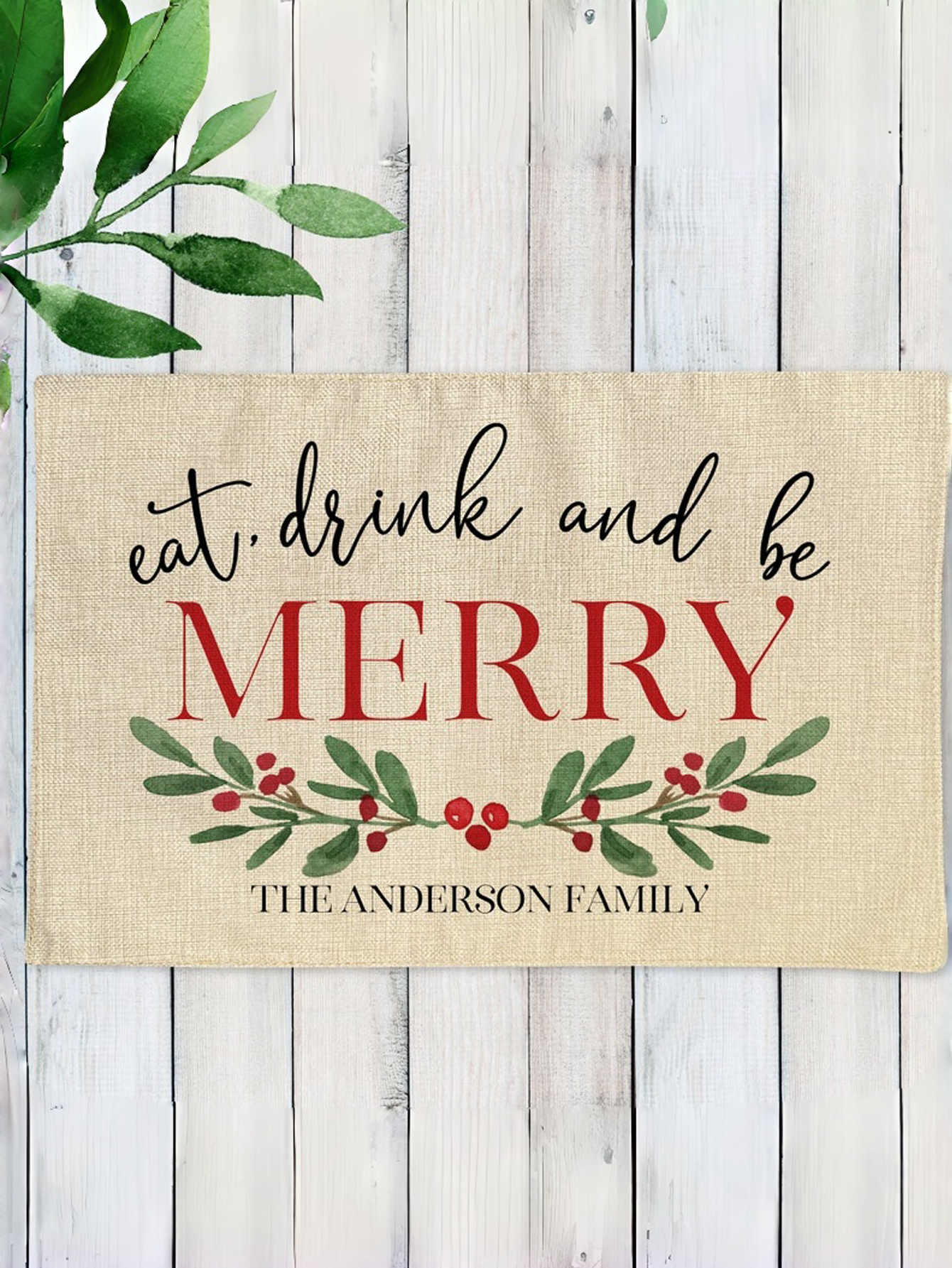 Personalized Merry Christmas Placemats